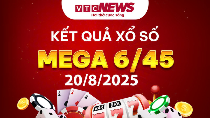 Vietlott 20/8 - Kết quả xổ số Vietlott hôm nay 20/8/2025 - Xổ số Mega 6/45