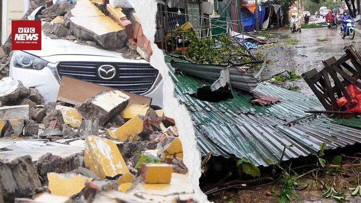 Hình ảnh đổ nát tại Nghệ An sau bão số 5 Kajiki càn quét