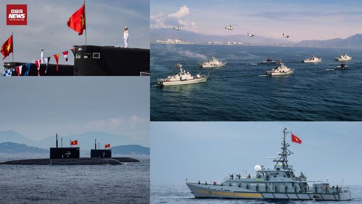 Lần đầu dàn chiến hạm, tàu ngầm diễu binh trên biển