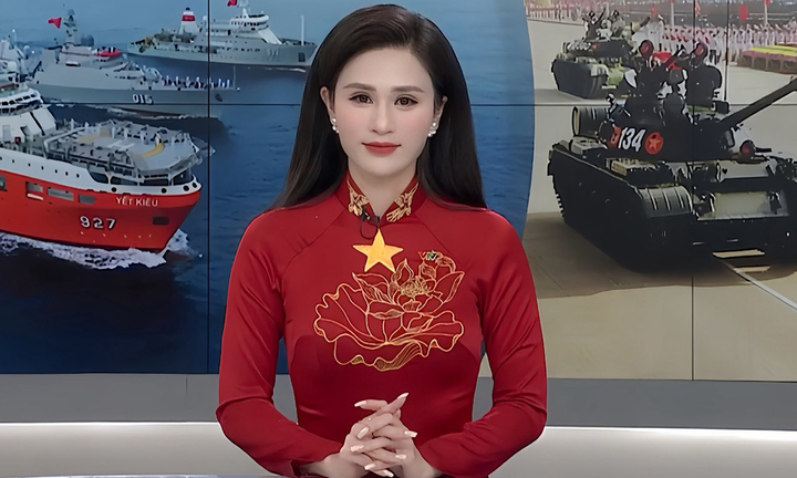 Nữ BTV gây sốt khi diện áo dài đỏ ở bản tin Thời sự VTV ngày đại lễ là ai?