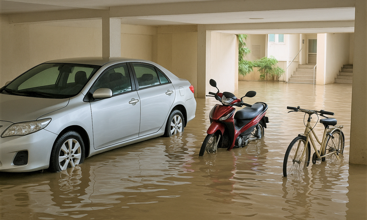 Xe hỏng do hầm chung cư ngập có được bồi thường thiệt hại không?