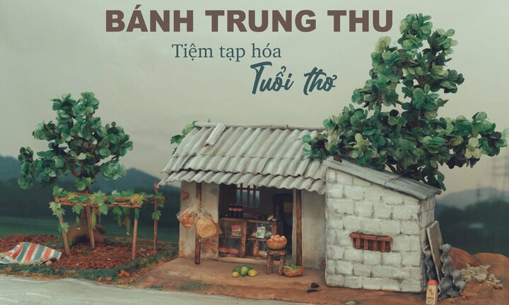 Chiếc bánh trung thu mô phỏng tiệm tạp hóa tuổi thơ khiến dân mạng mê mẩn