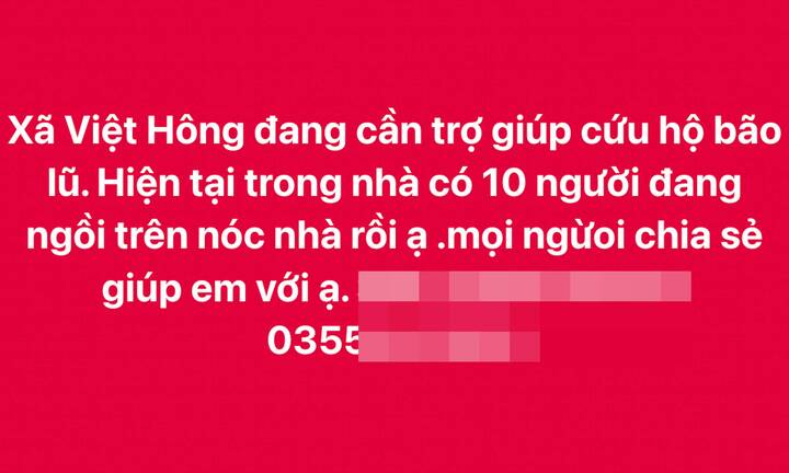 Người dân Lào Cai trèo mái nhà, đăng Facebook cầu cứu khi lũ dâng ngập tầng 2