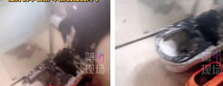 Bồn cầu thông minh nổ tung khiến tường cháy đen, sàn ngập nước