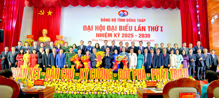 Toàn cảnh Đại hội Đảng bộ Đồng Tháp lần thứ I, nhiệm kỳ 2025-2030