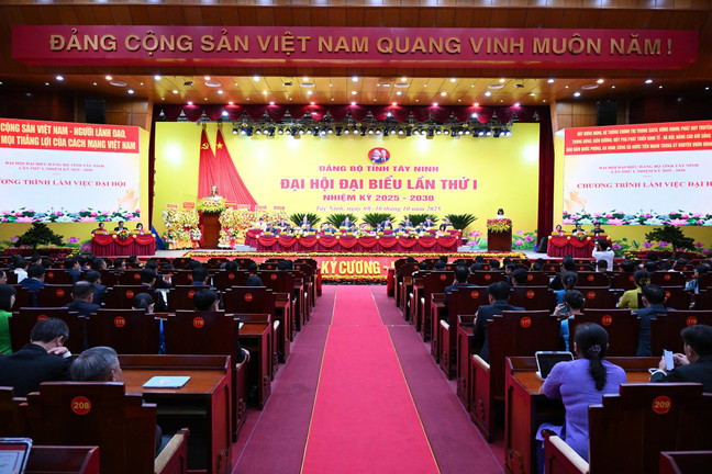 Toàn cảnh Đại hội đại biểu Đảng bộ tỉnh Tây Ninh lần thứ I, nhiệm kỳ 2025 - 2030