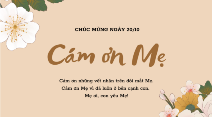 Lời chúc ngày 20/10 dành cho mẹ, vợ, người yêu ý nghĩa