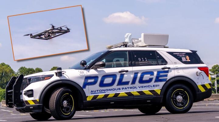 Mỹ: Lần đầu tiên thử nghiệm mẫu xe tuần tra tự lái tích hợp drone