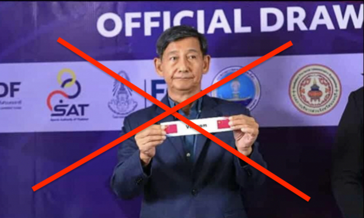 VFF phản đối sự cố hiển thị sai Quốc kỳ Việt Nam tại lễ bốc thăm ở Thái Lan