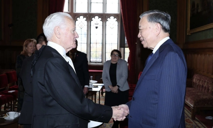 Tổng Bí thư Tô Lâm hội kiến Chủ tịch Thượng viện Anh John Mcfall