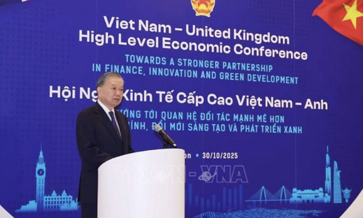 Tổng Bí thư Tô Lâm phát biểu tại Hội nghị Kinh tế cấp cao Việt Nam - Anh