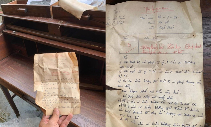 Bài kiểm tra 2 điểm giấu 28 năm, dân mạng gọi là 'báu vật tuổi học trò'