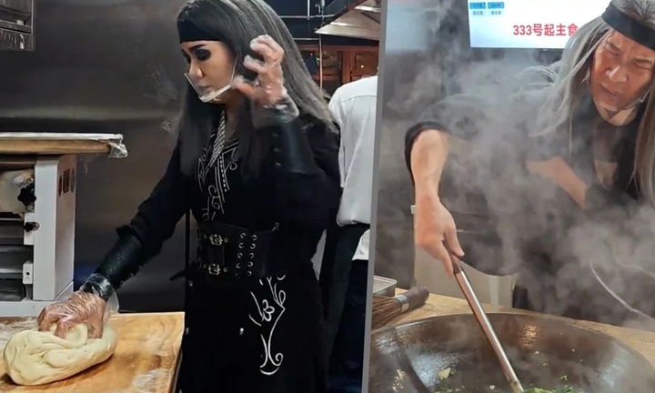 Nhân viên nhà hàng ‘hóa’ nhân vật kiếm hiệp, nấu ăn bằng kung fu