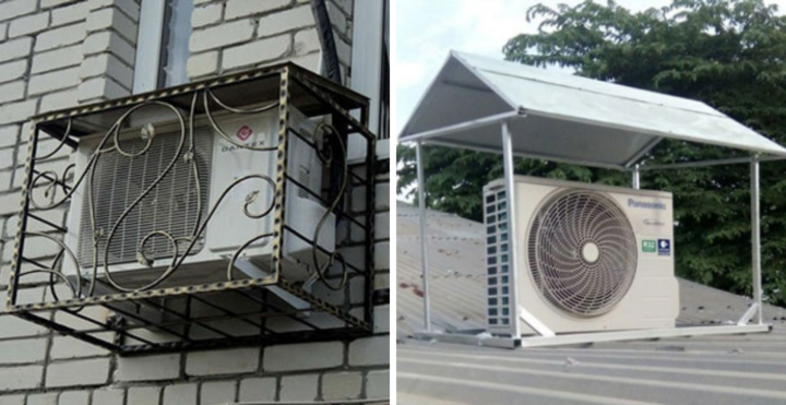 Lắp mái che cho cục nóng điều hòa, nên hay không?