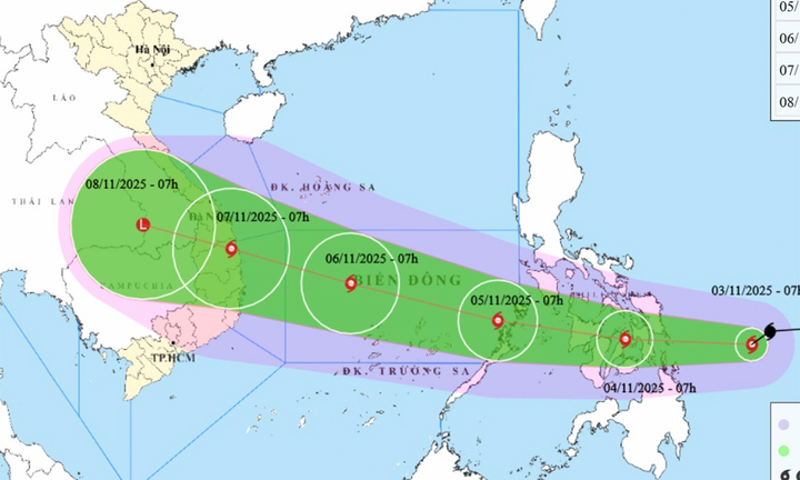Bão Kalmaegi liên tục đổi hướng, có thể mạnh cấp 14 khi vào Biển Đông