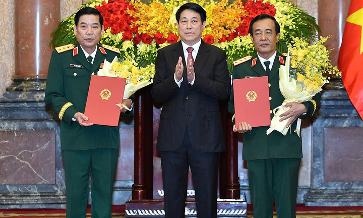 Hai Thứ trưởng Bộ Quốc phòng được thăng quân hàm Thượng tướng