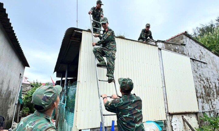 Người dân tất bật chằng chống nhà cửa, đưa tàu lên bờ, gặt lúa 'chạy' bão số 13
