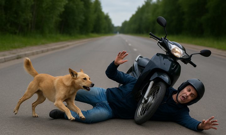 Tông trúng chó chạy rông trên đường, nam thanh niên đi xe máy nguy kịch