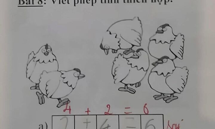 Bài toán lớp 1 khiến cộng đồng mạng chia phe tranh luận