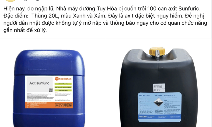 100 can axit đặc biệt nguy hiểm bị lũ cuốn trôi ở Đắk Lắk