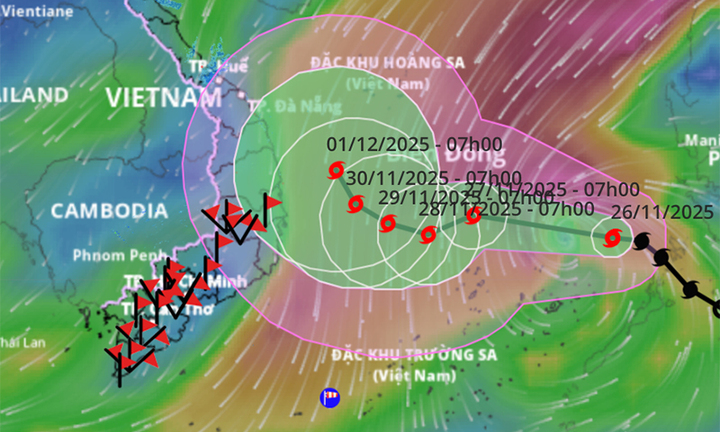Bão số 15 Koto cách đảo Song Tử Tây 440km, quần thảo Biển Đông nhiều ngày