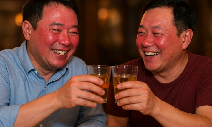 Vì sao có người đỏ mặt, người tái nhợt sau uống rượu?