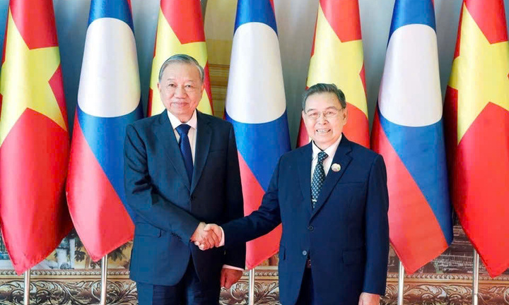 Tổng Bí thư Tô Lâm hội kiến Chủ tịch Quốc hội Lào Saysomphone Phomvihane