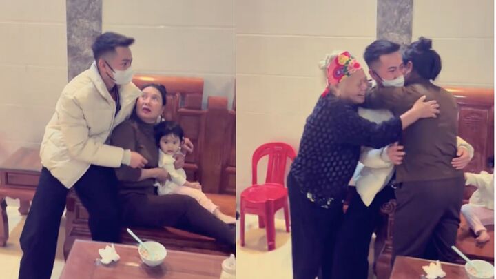 Clip mẹ bật khóc khi con trai đi Nhật 4 năm bỗng về lén ôm mình gây xúc động