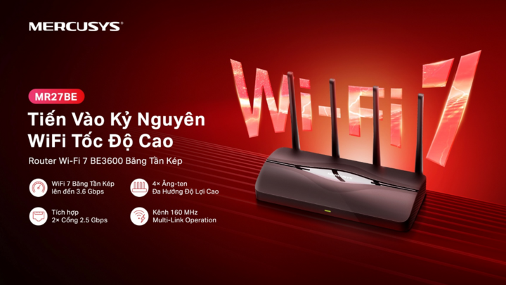 MERCUSYS MR27BE – Router Wi-Fi 7 mở lối kỷ nguyên kết nối tốc độ cao