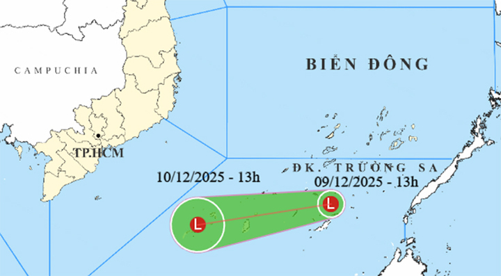 Biển Đông xuất hiện vùng áp thấp