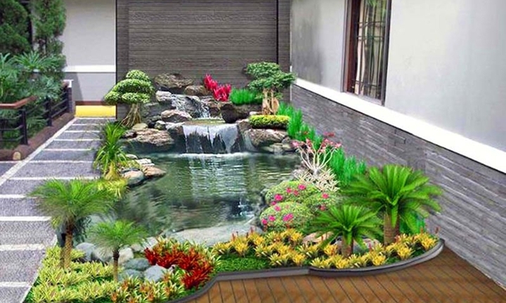 Mẫu tiểu cảnh đẹp phù hợp trong nhà ống 