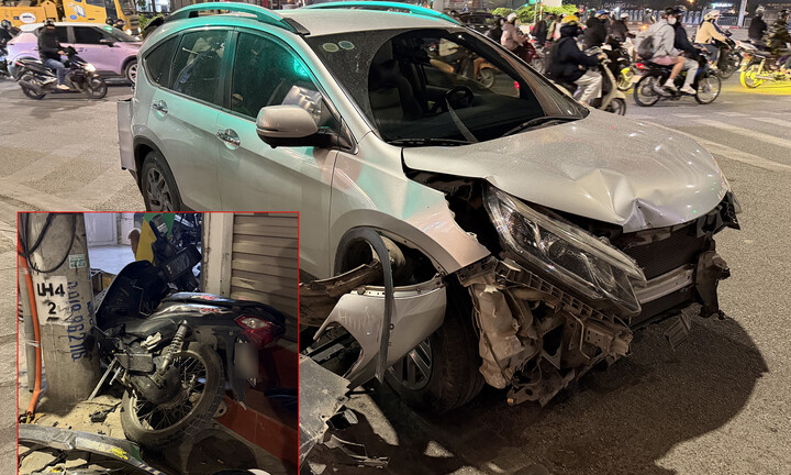 Hà Nội: Ô tô tải đâm ô tô con gây tai nạn liên hoàn, tài xế lái xe bỏ chạy