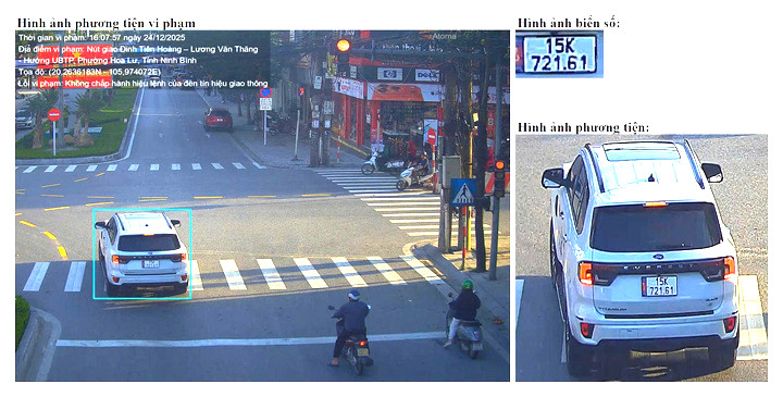 Danh sách 70 xe vi phạm được camera AI ghi ở Ninh Bình trong 9 ngày