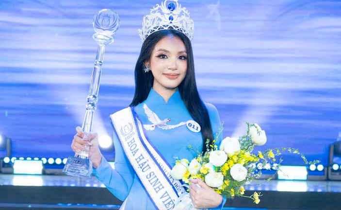 Người đẹp quê Phú Thọ đăng quang Hoa hậu Sinh viên Hòa bình Việt Nam 2025