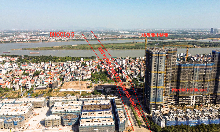 Toàn cảnh khu vực sắp xây hầm đường bộ 2 tầng qua sông Hồng gần 22.000 tỷ đồng