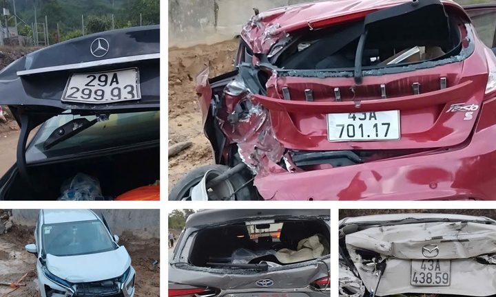 11 ô tô tông liên hoàn trên cao tốc La Sơn - Hoà Liên