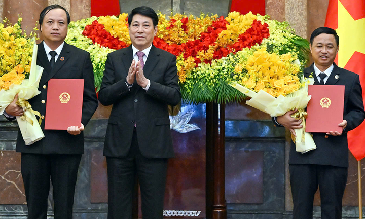 Chủ tịch nước trao quyết định bổ nhiệm hai Phó Chánh án TAND Tối cao