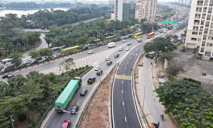 Toàn cảnh nút giao thi công thần tốc, nối đường Ngọc Hồi với cao tốc Pháp Vân