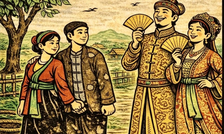 Đoán vui 'hack não': 2 cặp đôi trong tranh minh hoạ cho câu ca dao nào?