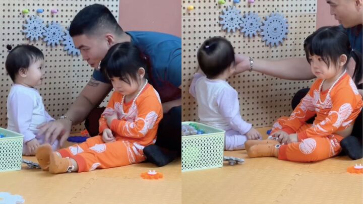 Xem clip con gái 3 tuổi dỗi bố, dân mạng cảm thán: 'Đàn ông tuổi nào cũng khổ'