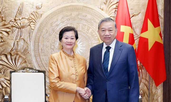 Tổng Bí thư Tô Lâm tiếp Đại sứ Campuchia Chea Kimtha chào từ biệt