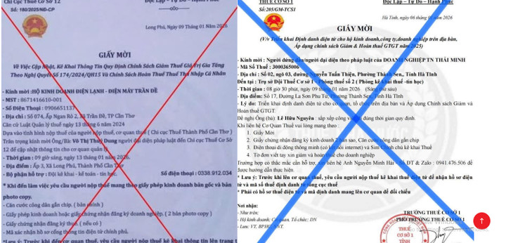 Giả mạo giấy mời làm việc với cơ quan thuế