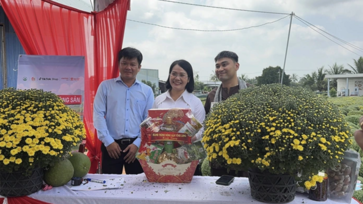 Nữ bí thư xã cùng TikToker livestream bán cúc mâm xôi nở sớm cho nhà vườn