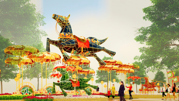 Đường hoa Nguyễn Huệ Tết Bính Ngọ lần đầu tiên có 2 phiên bản cho ngày và đêm