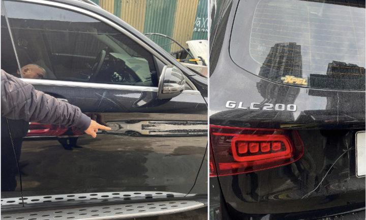 Điều tra vụ ô tô Mercedes bị cào xước, đập kính lái khi đỗ trên vỉa hè Hà Nội