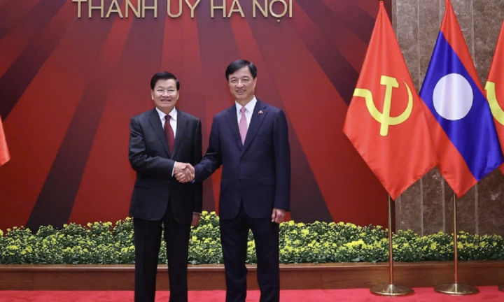 Tổng Bí thư, Chủ tịch nước Lào thăm và làm việc với TP Hà Nội