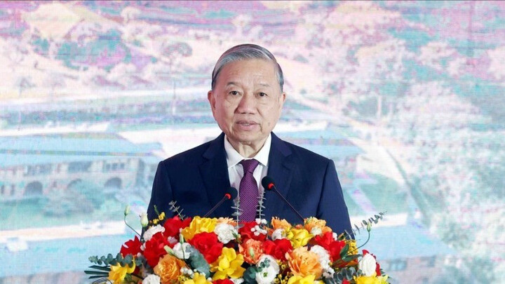 Tổng Bí thư Tô Lâm dự lễ khởi công xây trường nội trú tại Cao Bằng