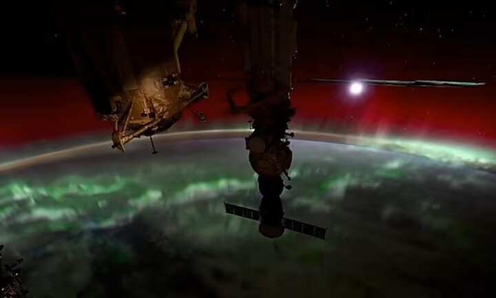 Ngắm cực quang đáng kinh ngạc từ không gian vũ trụ