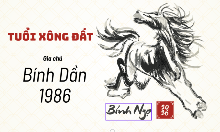 Tuổi xông đất năm 2026 cho gia chủ sinh năm 1986