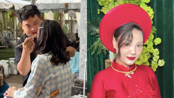 Cô dâu bị ong đốt sưng mắt vẫn xinh đẹp dưới sự 'phù phép' của thợ trang điểm